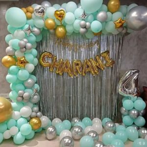 Sea Green And Golden Birthday Decor