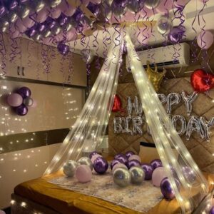 Purple Theme Canopy Birthday Decor