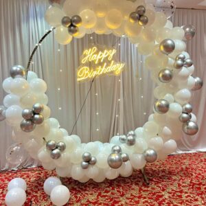 White Elegant Neon Birthday Decor