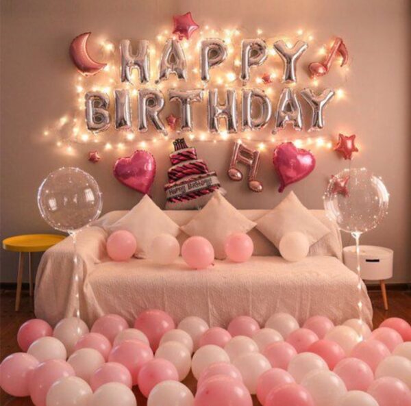 Pastel Pink And White Birthday Decor