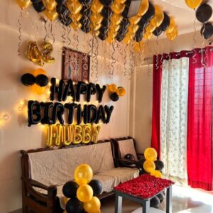 Golden And Black Birhtday Decor