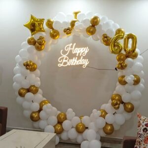White And Golden Ring Birthday Celebration