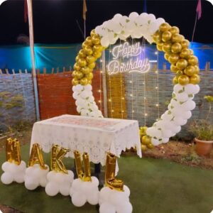 Golden Theme Ring Birthday Decor