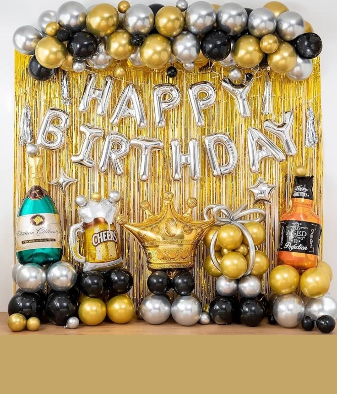 Golden Theme Birthday Decor
