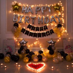 Gold And Black Birthday Decoration