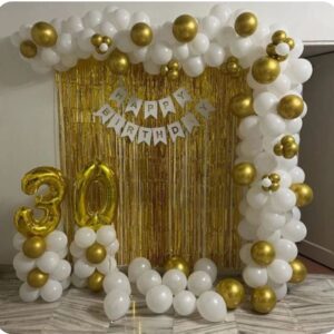 Golden & White Birthday Decoration