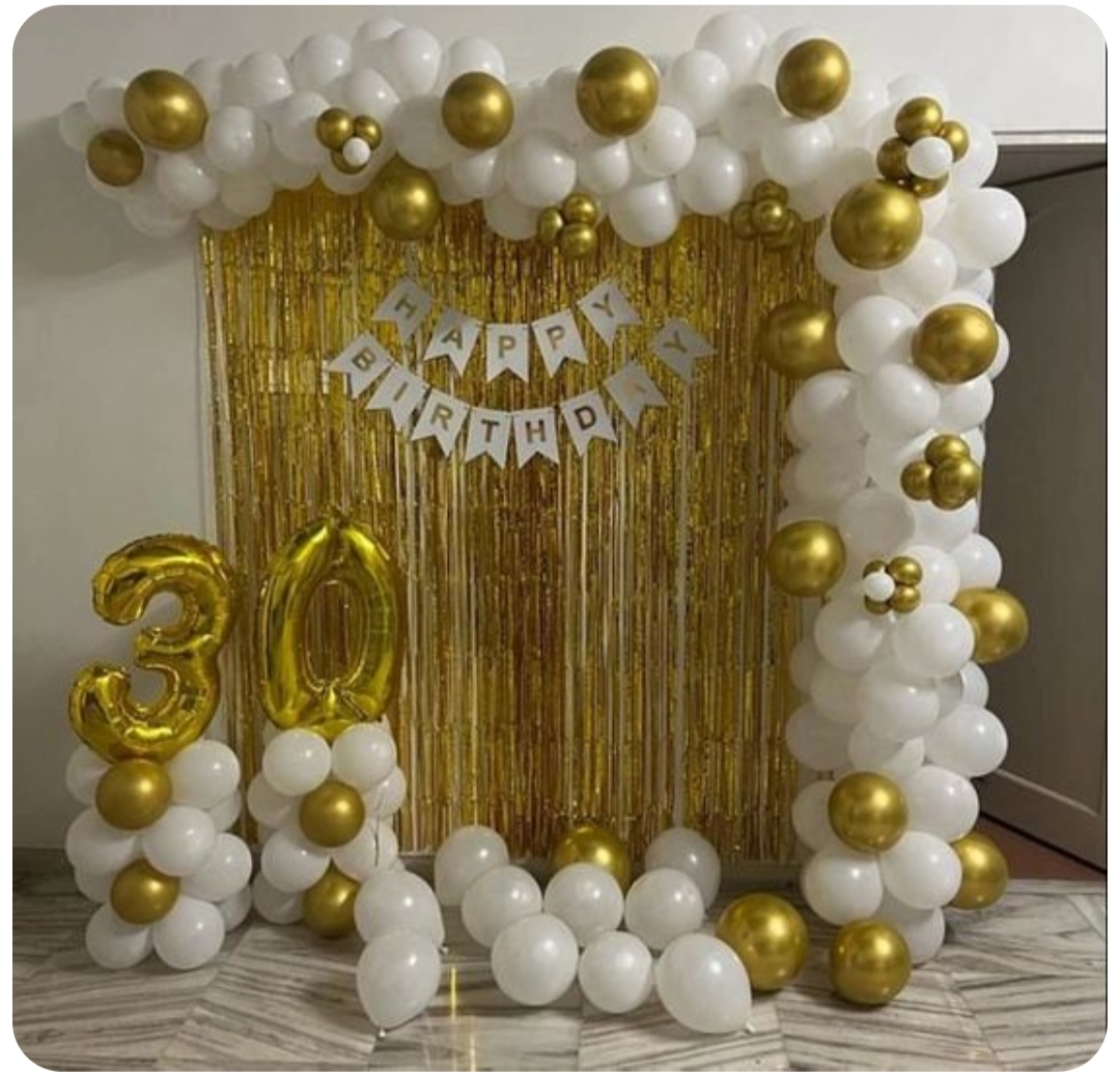 Golden & White Birthday Decoration