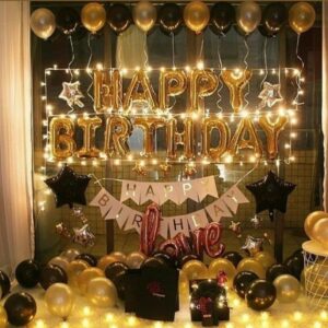 Golden-Black Birthday Decor Surprise