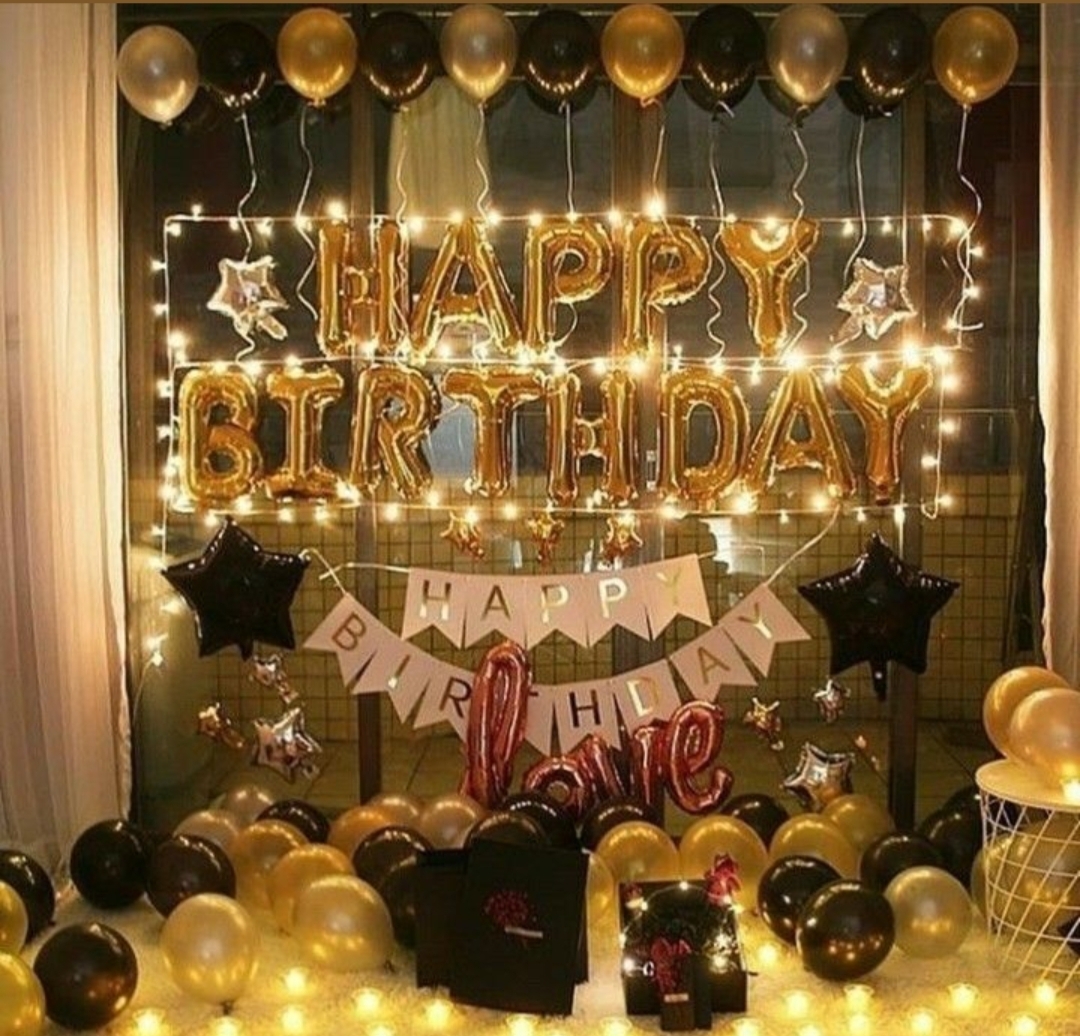 Golden-Black Birthday Decor Surprise