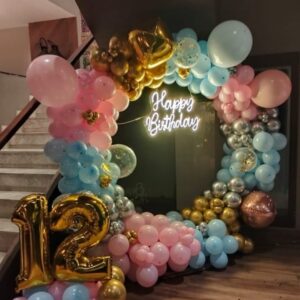 Golden Chrome And Silver Ring Birthday Surprise