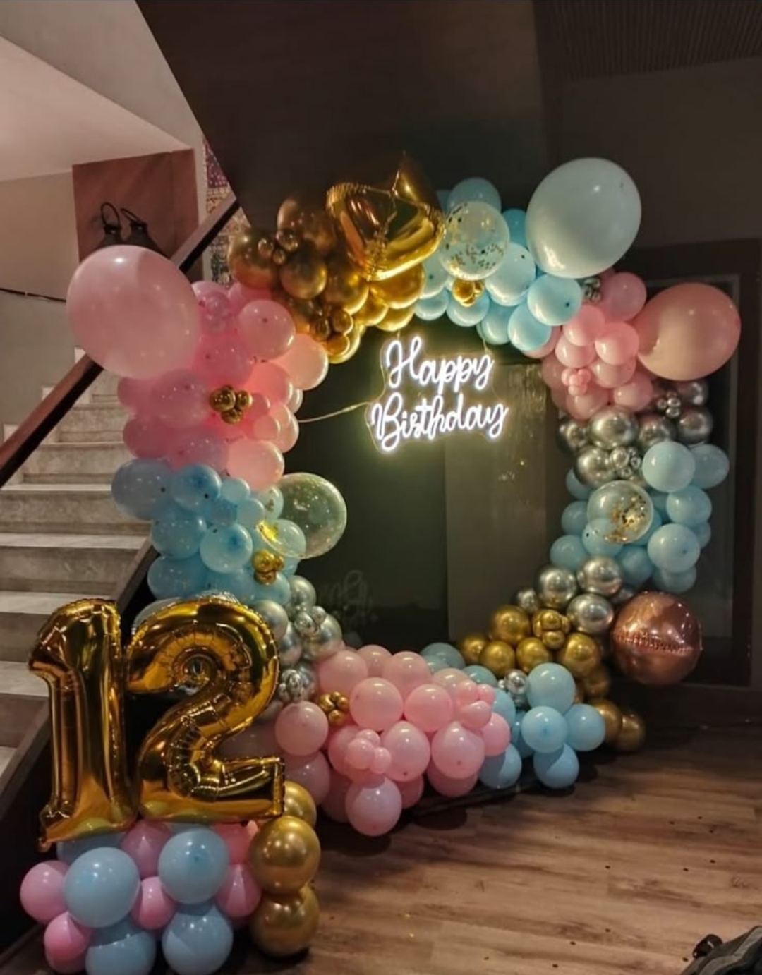 Golden Chrome And Silver Ring Birthday Surprise