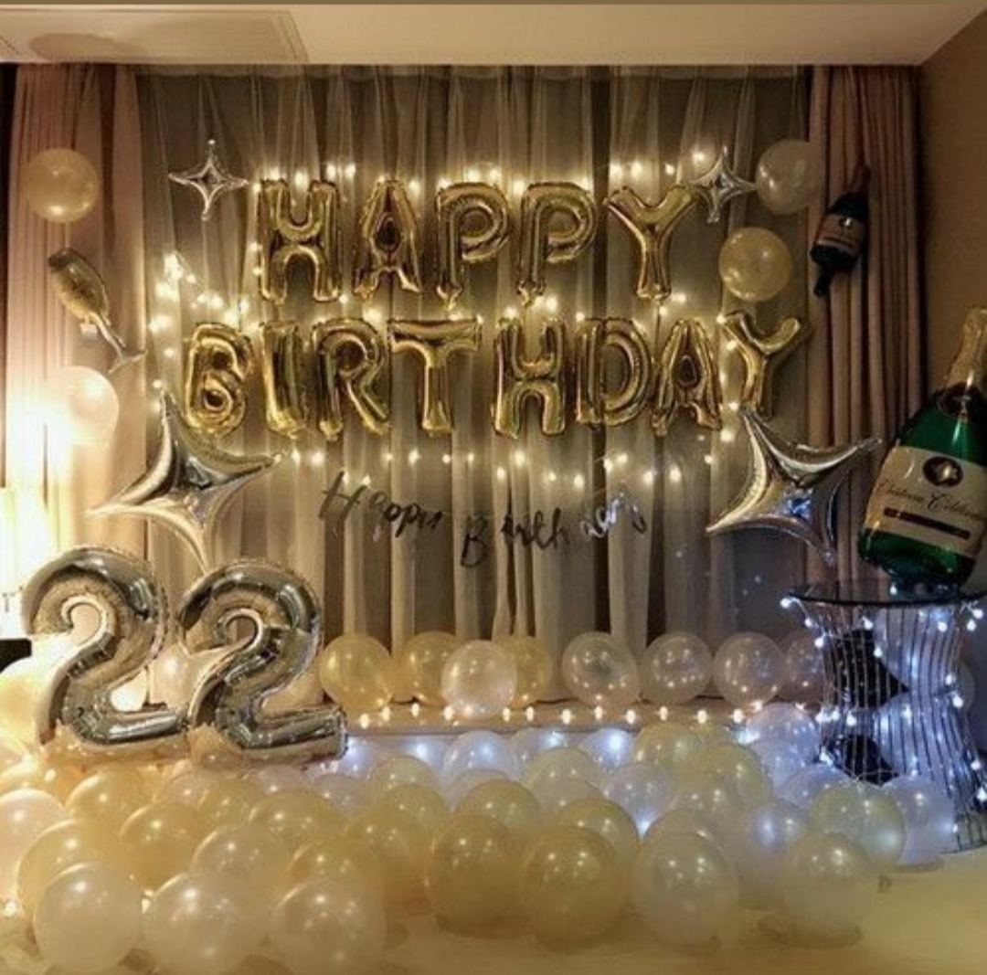 Celebrate With Golden And Birthday Decoration