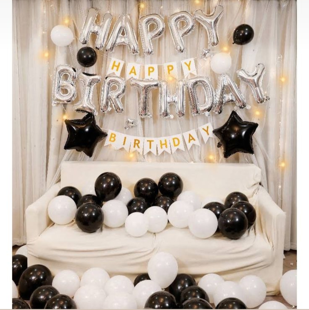 Black & White Birthday Decor