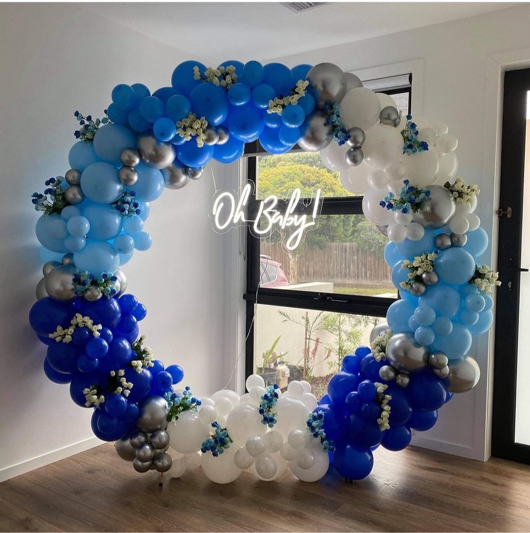 Blue & White Oh Baby Ring Decoration