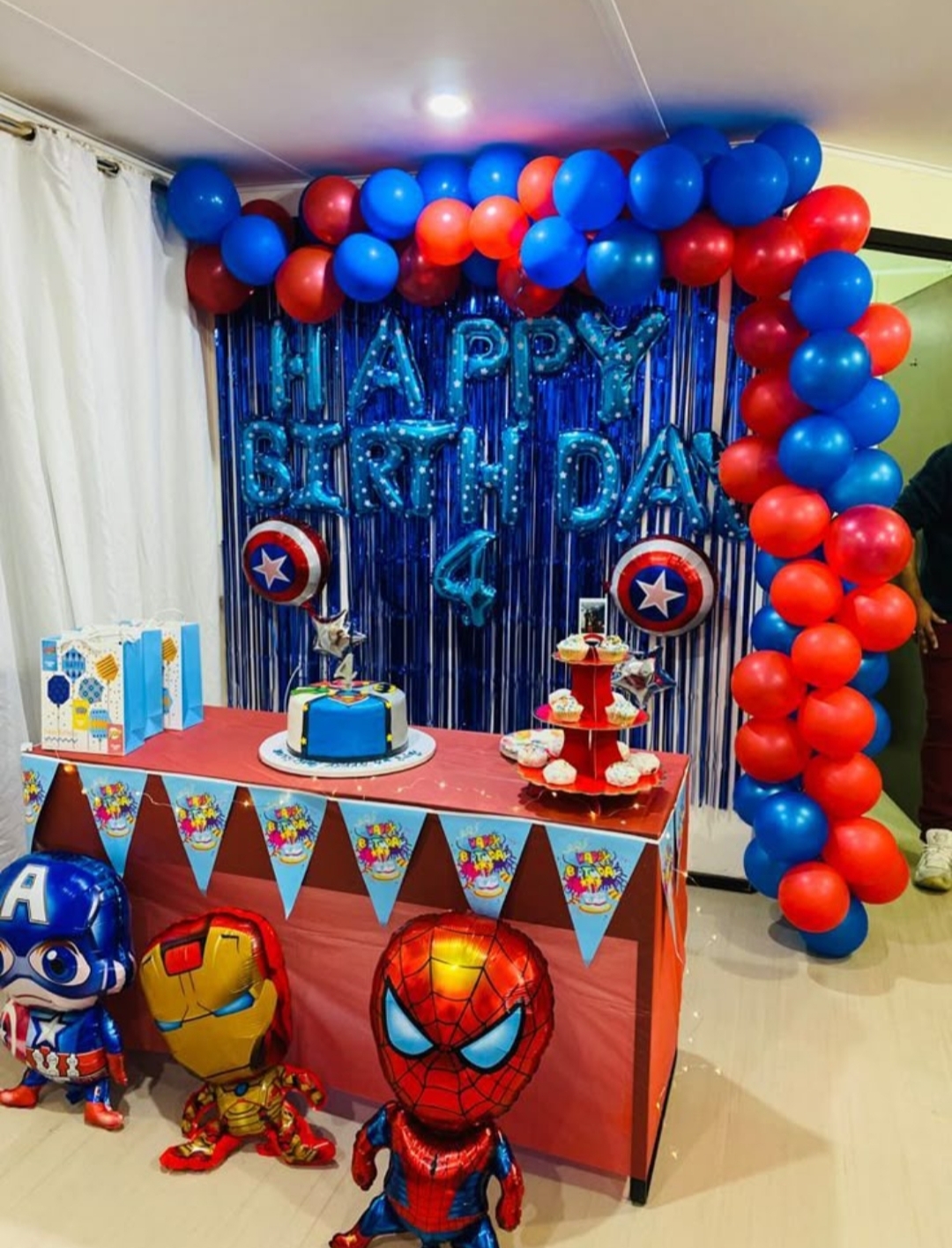 Blue And Red Spider-Man Birthday Decoration