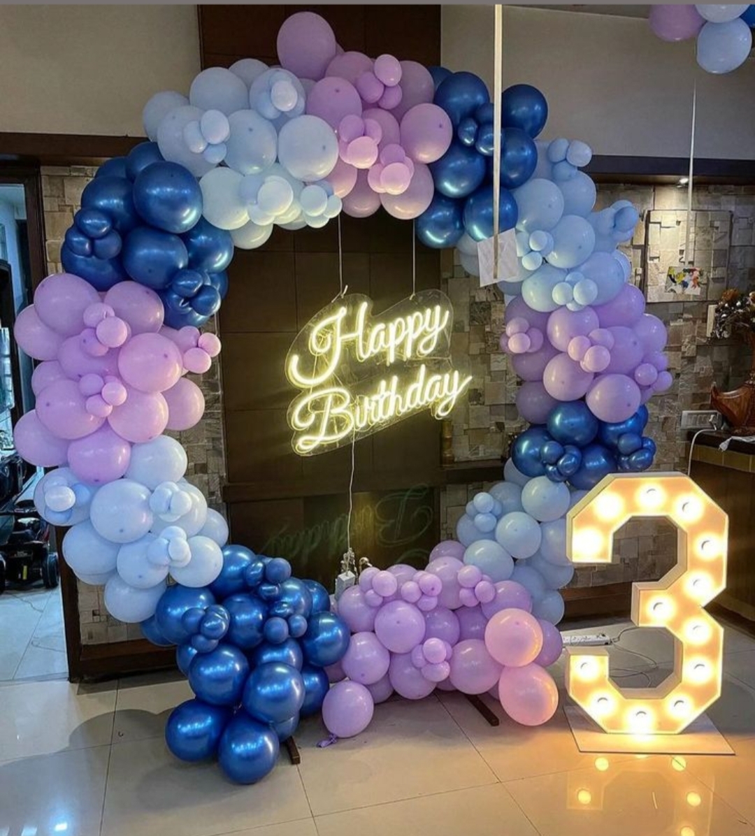 Blue Chrome And Purple Pastel Ring Birthday Surprise