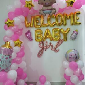 Pink-Theme-Welcome Baby-Girl-Decor