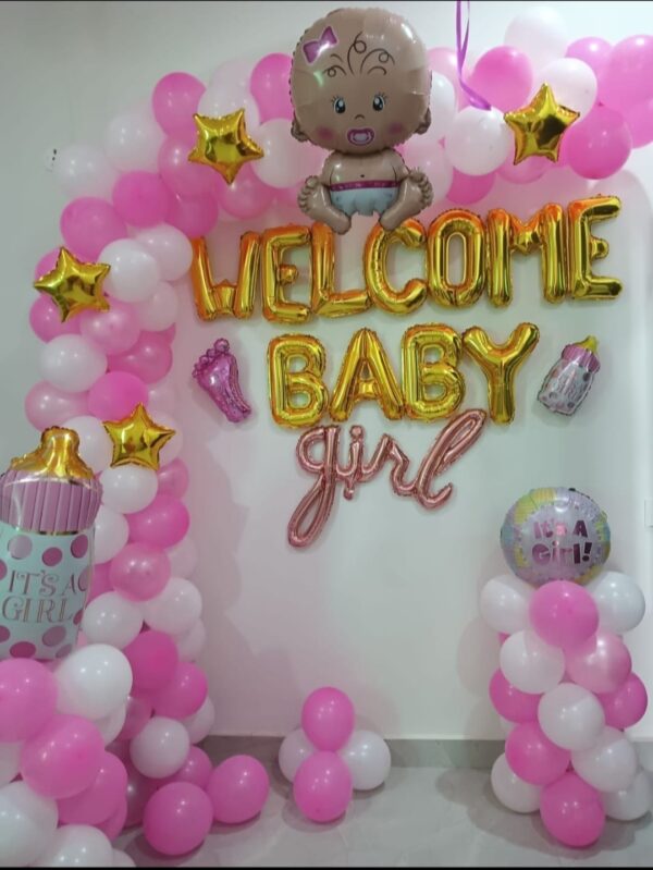 Pink-Theme-Welcome Baby-Girl-Decor