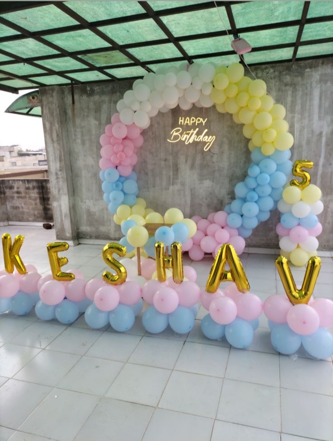Pink And Yellow Pastel Birthday Decor