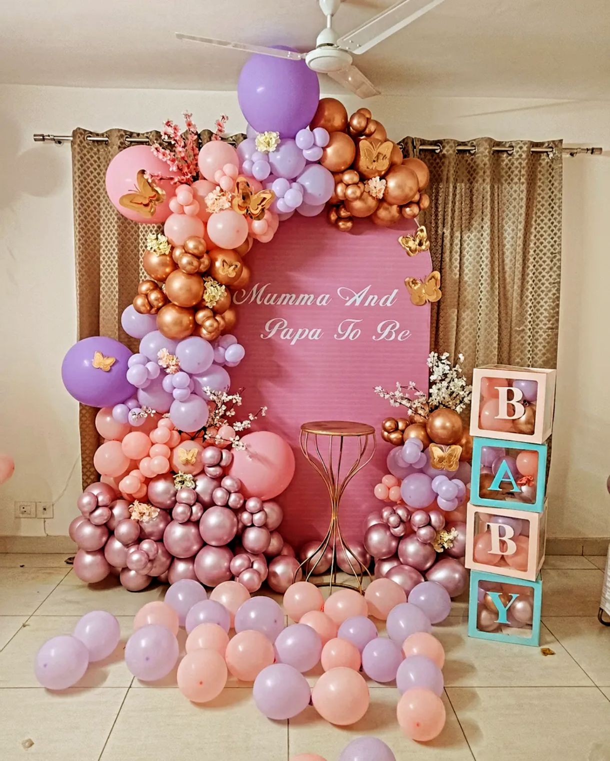 Rose Gold Theme Baby Shower Decor