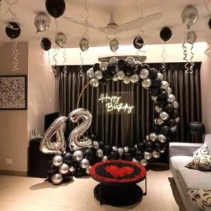 Chic Black And Silver Birthday Surprise