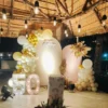 Elegant white and golden Birthday Decor