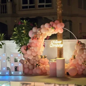 Pastel Pink And Bunches Birthday Surprise Decor