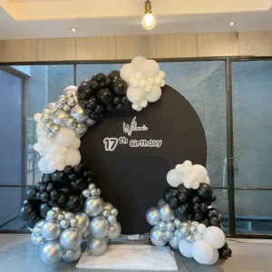 Chic Black And Silver Ring Birthday Decor