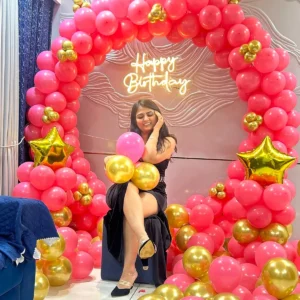 Pink & Golden Birthday Ring Decor