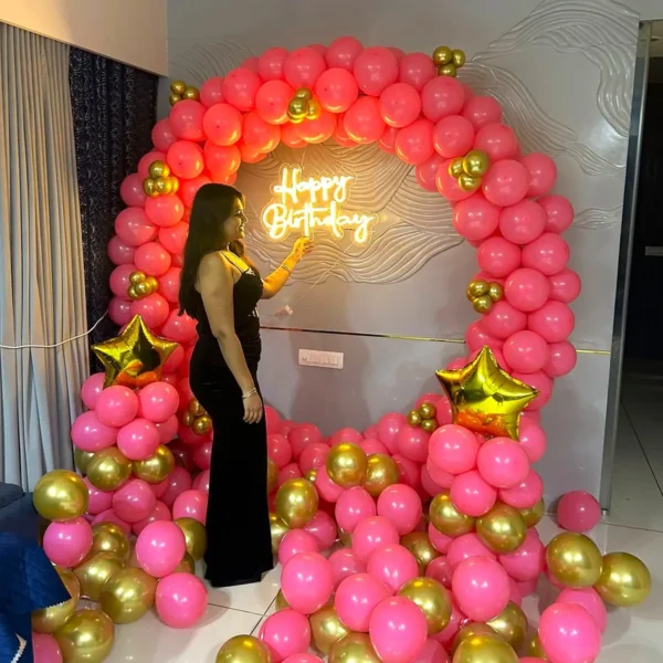 Pink & Golden Birthday Ring Decor