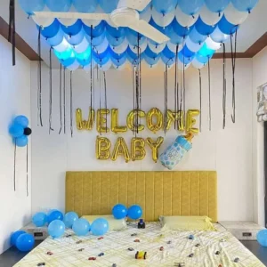 Blue Theme Welcome Baby Decoration