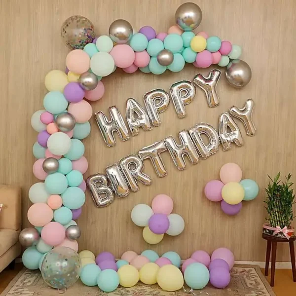 Multi Colour Pastel Theme Birthday Decor