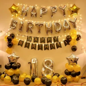 Golden Black Birthday Decor