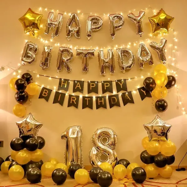 Golden Black Birthday Decor