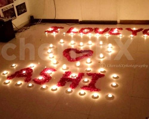 Name With Flower And Candle